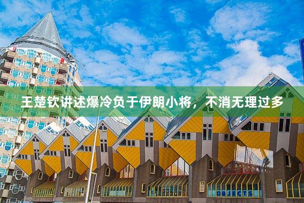 王楚钦讲述爆冷负于伊朗小将，不消无理过多